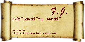 Földváry Jenő névjegykártya