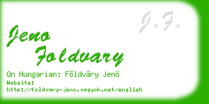 jeno foldvary business card
